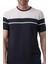 Yatay Çizgili Bisiklet Yaka T-Shirt 5