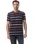 Yatay Çizgili Bisiklet Yaka T-Shirt 1