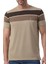 Yatay Çizgili Bisiklet Yaka T-Shirt 5
