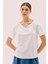 Kayık V Yaka Kısa Kol T-Shirt Beyaz Y2523813_002 1