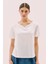 Kayık V Yaka Kısa Kol T-Shirt Beyaz Y2523813_002 3