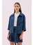 Fermuarlı Çift Cepli Truvakar Kol Keten Ceket Lacivert Y2517503_015 1