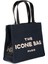 Lacivert The Icone Bag Paris Işlemeli Tote Kadın Kol Çantası Ve Omuz Çantası Orta Boy 4