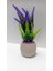 Mini Saksıda Garnitür Mor Yeşil Lavanta Yapay Bitki Mor Taş 17 cm Dekoratif Banyo Mutfak Masa Çiçeğ 2