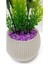 Mini Saksıda Garnitür Mor Yeşil Lavanta Yapay Bitki Mor Taş 17 cm Dekoratif Banyo Mutfak Masa Çiçeğ 3