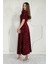 Bordo Midi Boy Pul Payet Bordo Elbise 3