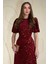 Bordo Midi Boy Pul Payet Bordo Elbise 4