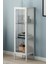 Cam Vitrin 3 Raflı Kapaklı Vitrin Dolap 34 x 30 x 116 cm Beyaz BD038 1