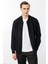 Erkek Hakim Yaka Çelik Örgü Triko Yün Ceket Siyah 2
