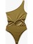 Slim Fit Pencere Detaylı Tek Omuz Bodysuit 1