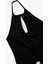 Krep Scuba Kumaş Pencere Detaylı Fiyonklu Halter Yaka Bluz 3
