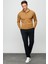 Erkek Basic Polo Yaka Ince Triko Kazak Camel 4