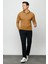 Erkek Basic Polo Yaka Ince Triko Kazak Camel 5