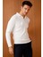 Erkek Basic Polo Yaka Ince Triko Kazak Kemik 4