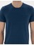 Erkek İndigo Melanj Pamuk Karışımlı Slim Fit Bisiklet Yaka Basic Tişört 50306980-VR155 6
