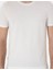Erkek Ekru Slim Fit Bisiklet Yaka Triko Tişört 50306131-VR019 6