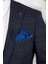 Erkek Slim Fit Sivri Yaka Lacivert Yelekli Takım Elbise 4