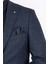 Erkek Slim Fit Sivri Yaka Füme Ekose Kombin Yelekli Takım Elbise 4