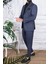 Erkek Slim Fit Sivri Yaka Açık Lacivert Yelekli Takım Elbise 5