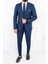 Erkek Slim Fit Sivri Yaka Parlament Yelekli Takım Elbise 1