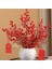 3 Adet Yapay Çiçek Kokina Uzun Dal 63 cm Yılbaşı Çiçeği Red Berry 4