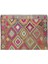193 x 268 cm Çok Renkli Geometrik Desenli Eski El Yapımı Kilim. Vintage Halı. Yünden Yapılmıştır 4