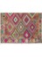 193 x 268 cm Çok Renkli Geometrik Desenli Eski El Yapımı Kilim. Vintage Halı. Yünden Yapılmıştır 5