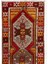 80 x 257 cm Kırmızı Eski Tribal El Dokuma Yün Türk Yolluk Halısı 2