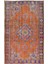 170 x 275 cm Turuncu, Mor, Mavi ve Yeşil Renkli Madalyon Desenli El Yapımı Eski Alan Halısı 1