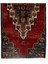 114 x 270 cm Kırmızı ve Lacivert Renkli Eski El Dokuma Yünlü Halı, 1960 Civarı 4