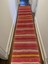 140 x 435 cm El Yapımı Renkli Çizgili Kilim Yolluk. Eski Kırmızı Koridor Halısı 4