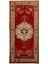 83 x 175 cm Kırmızı ve Bej Orta Yüzyıldan El Yapımı Eski Halı 1