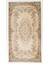 114 x 212 cm El Düğümlü Eski Türk Uşak Halısı, Madalyon Desenli Bej Küçük Alan Halısı 1