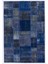 200 x 300 cm Mavi Tonlarda El Dokuması Patchwork Halı, Modern ve Otantik Patchwork 1