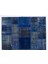 200 x 300 cm Mavi Tonlarda El Dokuması Patchwork Halı, Modern ve Otantik Patchwork 2