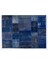 200 x 300 cm Mavi Tonlarda El Dokuması Patchwork Halı, Modern ve Otantik Patchwork 3