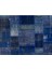 200 x 300 cm Mavi Tonlarda El Dokuması Patchwork Halı, Modern ve Otantik Patchwork 4