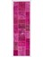 90 x 300 cm Pembe Renkli El Dokuması Patchwork Yolluk 1