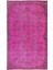 170 x 297 cm El Dokuması Yeniden Boyanmış Eski Türk Halısı, Çağdaş Pembe El Yapımı Yünlü Halı 2