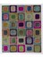 244 x 305 cm Çok Renkli Modern El Dokuması Kare Desenli Modern Patchwork Halı 1