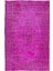 195 x 309 cm El Dokuması Yeniden Boyanmış Eski Türk Halısı, Modern Pembe El Yapımı Yünlü Halı 2