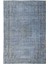 198 x 300 cm El Dokuması Yeniden Boyanmış Eski Türk Halısı, Modern Mavi El Yapımı Yünlü Halı 2