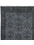 111 x 218 cm Gri El Yapımı Halı, Yenilenmiş Eski Halı, Çiçekli Küçük Modern Halı 4