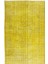170 x 287 cm El Dokuması Eski Yeniden Boyanmış Eski Türk Halısı, Modern Sarı El Yapımı Yünlü Halı 2