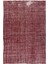 206 x 290 cm El Dokuması Yeniden Boyanmış Eski Türk Halısı, Modern Kırmızı El Yapımı Yünlü Halı 2