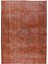 225 x 317 cm El Dokuması Otantik Eski Anadolu Halısı, Modern Turuncu El Yapımı Yünlü Halı 2