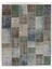 244 x 305 cm Koyu Tonlarda El Dokuması Patchwork Halı, Çok Renkli Anadolu Halısı 1