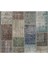 244 x 305 cm Koyu Tonlarda El Dokuması Patchwork Halı, Çok Renkli Anadolu Halısı 4