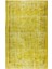 190 x 306 cm El Dokuması Yeniden Boyanmış Eski Türk Halısı, Modern Sarı El Yapımı Yünlü Halı 2