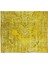 135 x 230 cm El Dokuması Yeniden Boyanmış Eski Türk Halısı, Modern Sarı El Yapımı Yünlü Halı 5